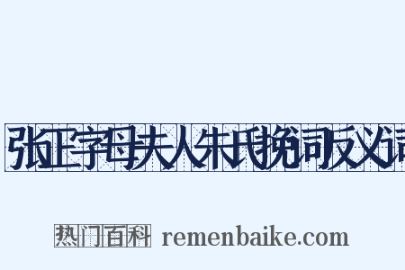 张正字母夫人朱氏挽词反义词是什么意思的图片